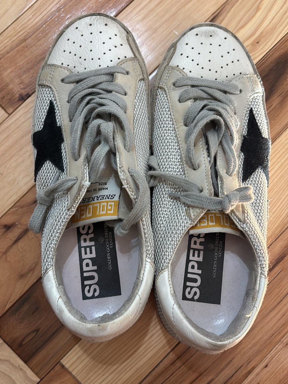Golden Goose Mesh Sneakers with Black Star